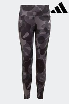 Черный - Adidas Kids Sportswear Essentials Aeroready Seasonal Print High Waist 7/8 Leggings (D35287) | €32