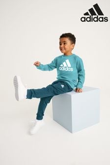 أخضر - طقم بنطلون رياضي وردي بشعار أساسي للأطفال من Adidas (D35322) | 194 د.إ