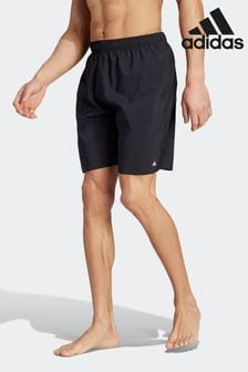 adidas Black Performance Solid CLX Classic-Length Swim Shorts (D35346) | SGD 46