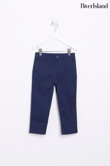 River Island Blue Boys Stretch Chino Trousers (D35523) | €8