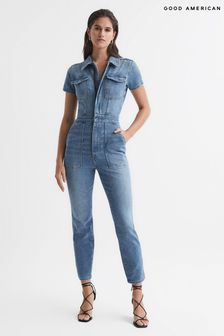 Good American Mid Blue Good American Denim Jumpsuit (D35758) | €220