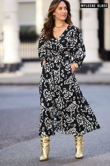 Myleene Klass Printed Midi Wrap Dress (D35814) | €82