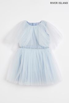 River Island Blue Tulle Mesh Dress (D35839) | ￥8,160