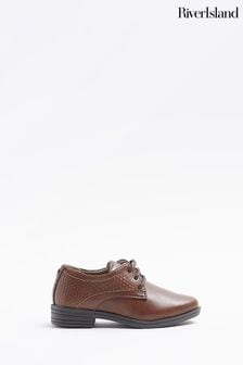 River Island Brown Embossed Point Shoes (D35865) | €30