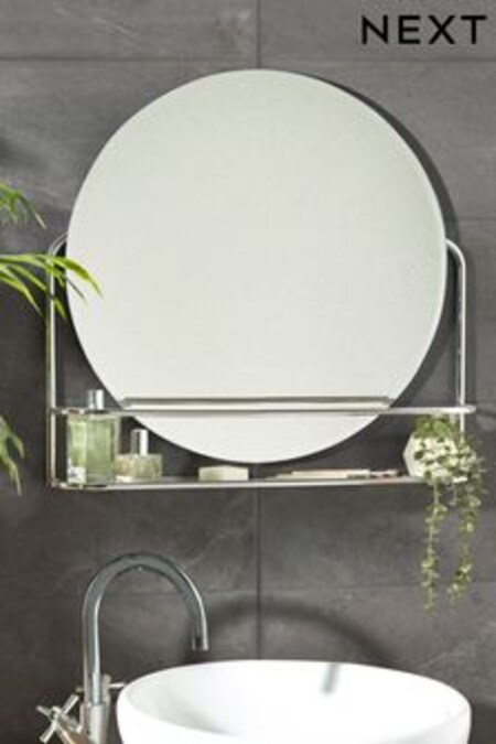 Chrome Shelf Wall Mirror (D36102) | $104