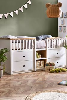 White Malvern Junior Kids Cabin Storage Bed Frame (D36222) | €750