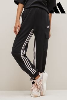 adidas Black Tapered Sportswear Dance 3-Stripes High-waisted Cargo Joggers (D36287) | $94