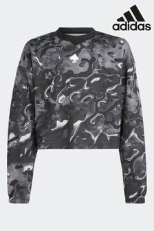 adidas Grey Kids Future Icons Allover Print Sweatshirt (D36321) | €22