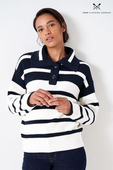 Crew Clothing Company Blue Multi Textured Cotton Jumper (D36464) | €43.50