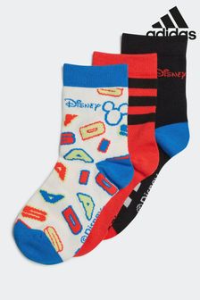 adidas Black Kids Mickey Mouse Crew Socks 3 Pairs (D36570) | ₪ 56