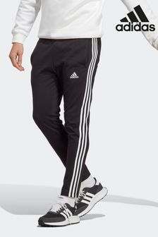 adidas Black Sportswear Essentials Single Jersey Tapered Open Hem 3-Stripes Joggers (D36744) | 54 €