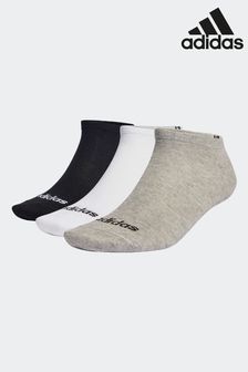 رمادي - Adidas Thin Linear Low Cut Socks 3 Pairs (D36754) | 51 ر.س
