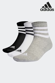 Gris - Adidas 3-stripes Cushioned Sportswear Mid Cut Socks 3 Pairs (D36773) | €14