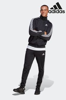 adidas Black Sportswear Basic 3-Stripes Tricot Tracksuit (D36887) | $145