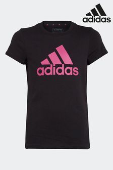 adidas Black Sportswear Essentials Big Logo Cotton T-Shirt (D36896) | €17