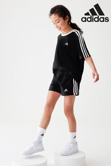 adidas Black Sportswear Essentials 3-Stripes Shorts (D36918) | 89 QAR