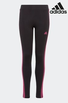 adidas Black Sportswear Essentials 3-Stripes Cotton Leggings (D36920) | SGD 35