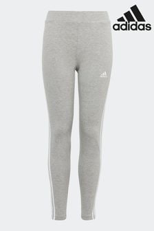 رمادي - Adidas Sportswear Essentials 3-stripes Cotton Leggings (D36922) | 100 د.إ