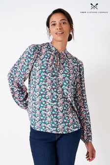 Crew Clothing Company Teal Blue Floral Print Shell Top (D36934) | €28
