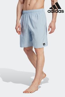 adidas Blue Performance Solid CLX Classic-Length Swim Shorts (D36993) | $35