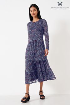 Синее трикотажное платье с цветочным принтом Crew Clothing Company (D37123) | €51