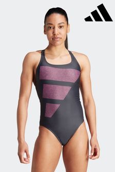 adidas Grey Performance Swim Big Bars Graphic Swimsuit (D37143) | 29 €