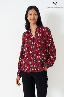 Crew Clothing Company Red Wine Floral Print Blouse (D37237) | €31