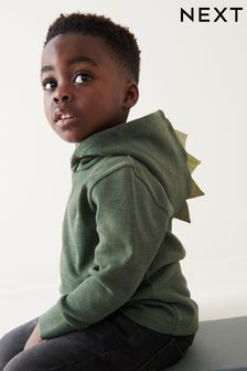 卡其綠色 - 織紋平織恐龍角連帽上衣 (3個月至10歲) (D37299) | NT$360 - NT$440