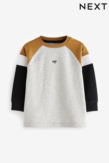 Grey Mono Cosy Colourblock Long Sleeve T-Shirt (3mths-7yrs) (D37300) | 35 QAR - 45 QAR