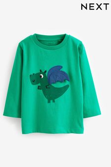 Green Dragon Long Sleeve Character T-Shirt (3mths-7yrs) (D37319) | BGN 17 - BGN 23