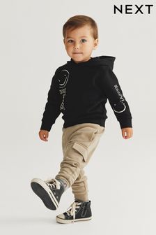 Black Slogan Character Hoodie And Joggers Set (3mths-7yrs) (D37342) | AED71 - AED84