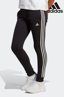 adidas Black Sportswear Essentials 3-Stripes French Terry Cuffed Joggers (D37410) | €21
