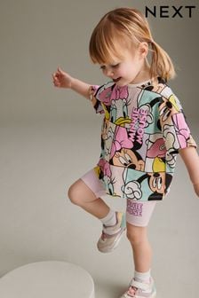 ピンク - Disney Mickey & Minnie T-shirt And Cycle Short Set (3 ヶ月～7 歳) (D37420) | ￥2,080 - ￥2,780