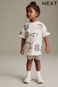 Black & White Disney 101 Dalmations Short Sleeve T-Shirt and Cycle Shorts Set (3mths-7yrs) (D37507) | AED68 - AED87