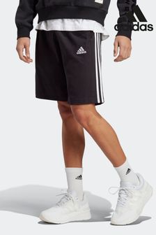 adidas Black Sportswear Essentials Single Jersey 3-Stripes Shorts (D37520) | $45