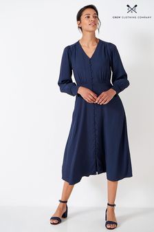 Crew Clothing Company Blue Jacquard Tea Dress (D37762) | 68 €