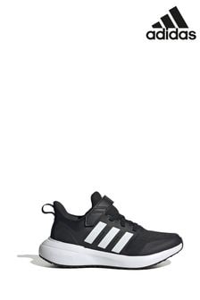 adidas Black/white Sportswear Fortarun 2.0 Cloudfoam Elastic Lace Top Strap Kids Trainers (D38001) | $83