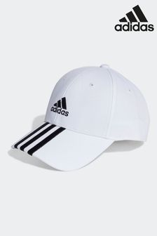adidas White Performance 3-Stripes Cotton Twill Baseball Cap (D38231) | ₪ 91