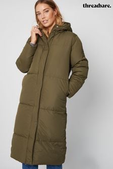 Threadbare Green Longline Hooded Padded Jacket (D38236) | AED277