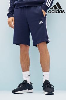 adidas Blue Sportswear Essentials Fleece 3-Stripes Shorts (D38308) | $52