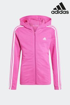 adidas Pink Essentials 3-Stripes Full-Zip Hoodie (D38339) | €27