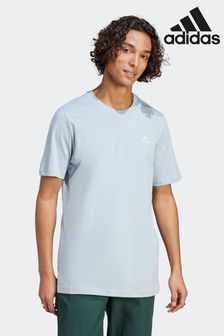 adidas Blue Sportswear Essentials Single Jersey Embroidered Small Logo T-Shirt (D38344) | ₪ 101