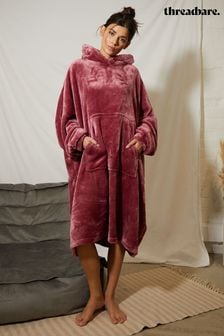 Threadbare Pink Faux Fur Oversized Blanket Hoodie (D38359) | kr660