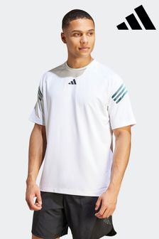 adidas White Performance Train Icons 3-Stripes Training T-Shirt (D38437) | AED190