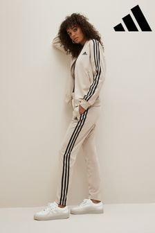 adidas Light Brown 3 Stripe Essentials Tracksuit (D38472) | $94