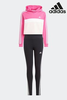 adidas Pink Kids Sportswear Tiberio 3-Stripes Colorblock Fleece Leggings Set (D38494) | NT$2,100