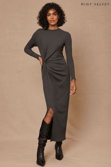 Mint Velvet Natural Twist Column Midi Dress (D38568) | $163
