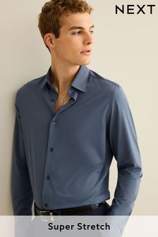 Blue Slim Fit Single Cuff Stretch Shirt (D38585) | €25