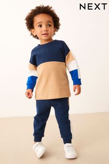 Long Sleeve Cosy Colourblock T-Shirt and Joggers Set (3mths-7yrs)