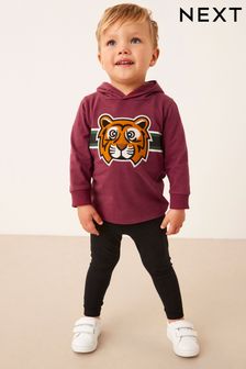 Berry Red Tiger Long Sleeve Hoodie and Leggings Set (3mths-7yrs) (D38608) | €13 - €16
